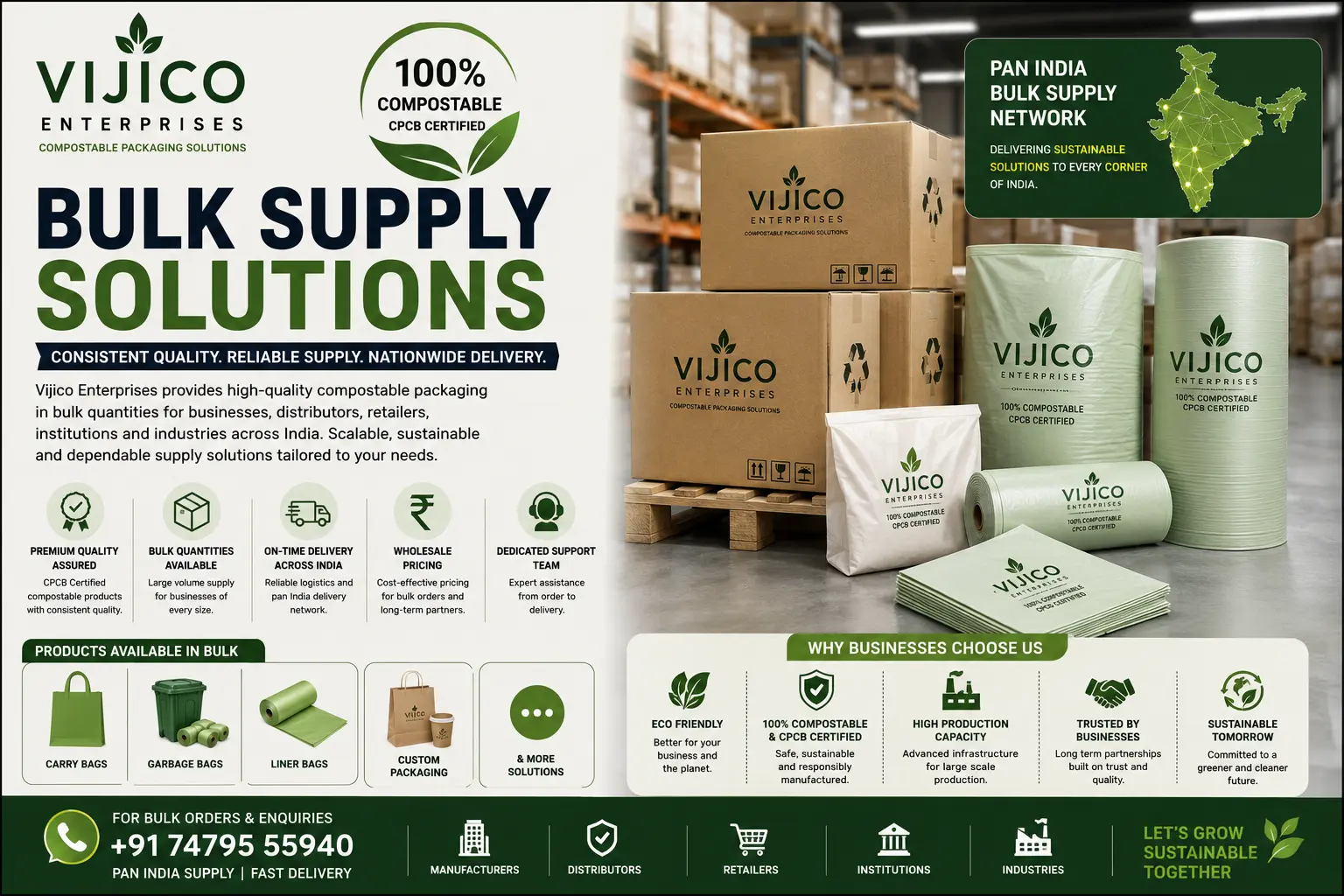 bulk compostable packaging supplier india vijico enterprises